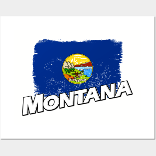 Montana flag Posters and Art